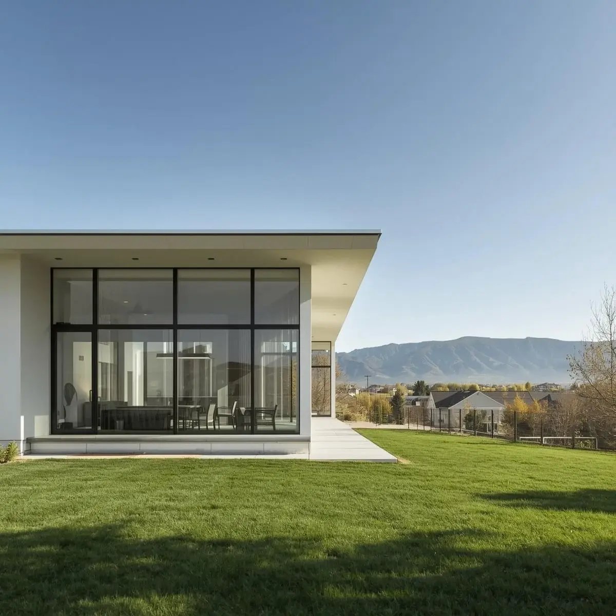 residential flat roof with mountains in denver
