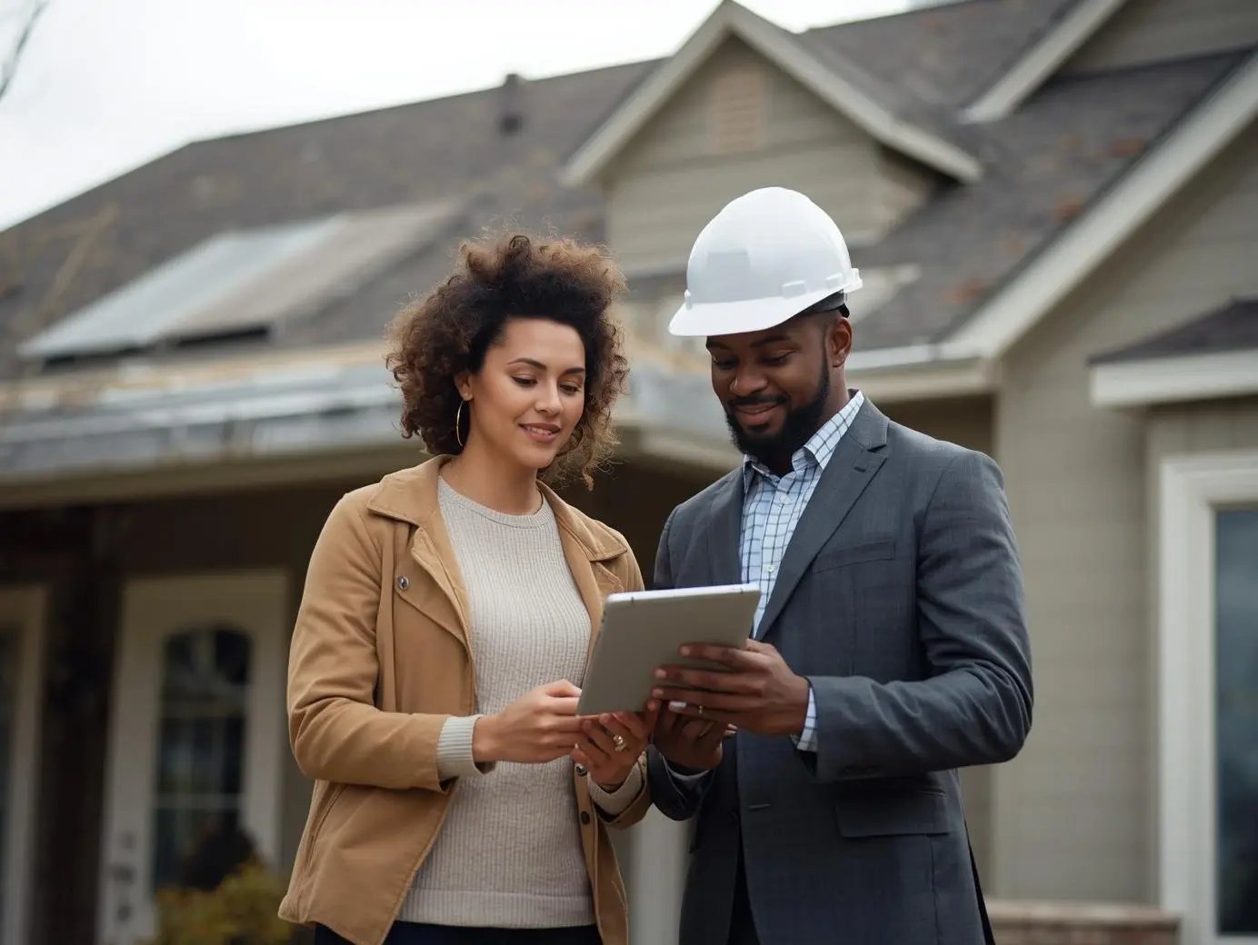 homeowner speaking with inspector