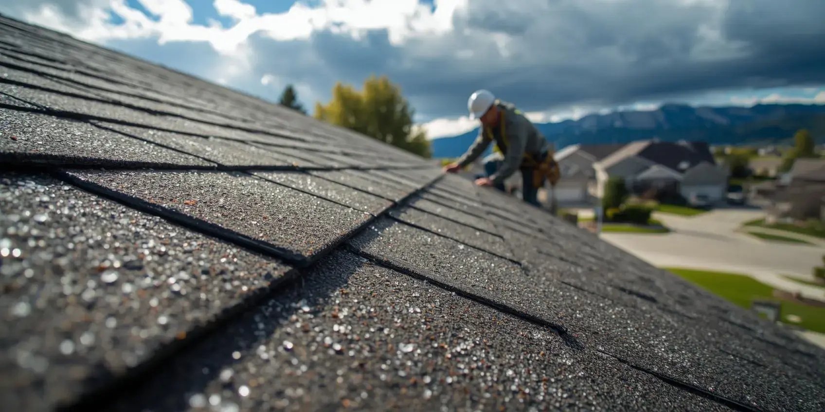 man on roof in denver